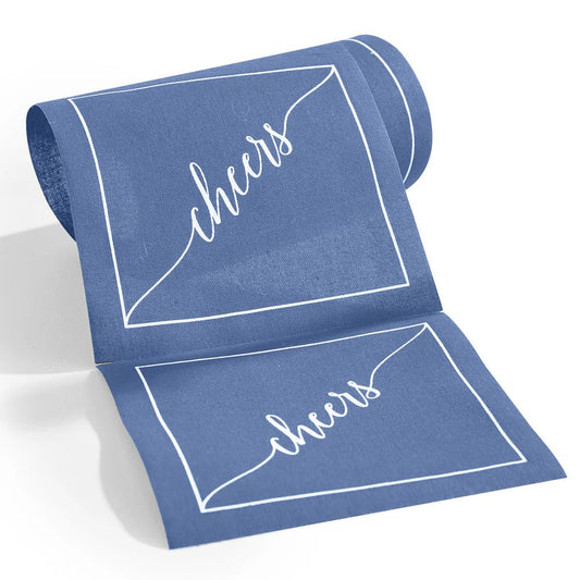 Cocktail Napkin Roll - Mystic Blue “Cheers”