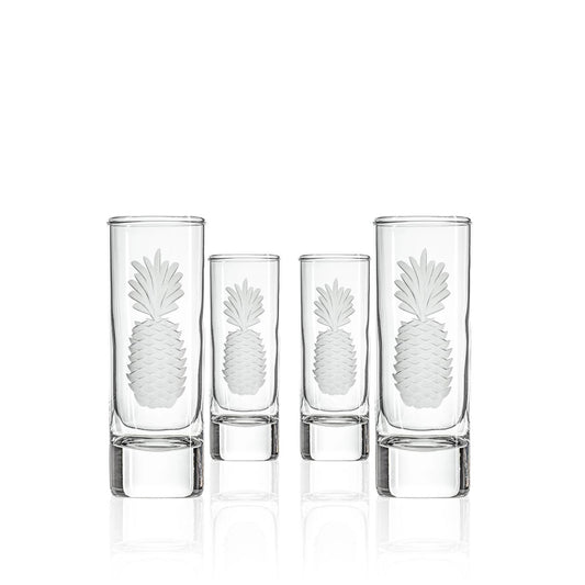 Etched Pineapple Cordial Glasses - Set of 4
