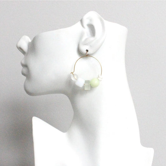 Multi Stone Hoop Earrings