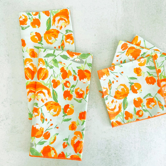 Orange Blossom Cloth Napkins (Set of 4)