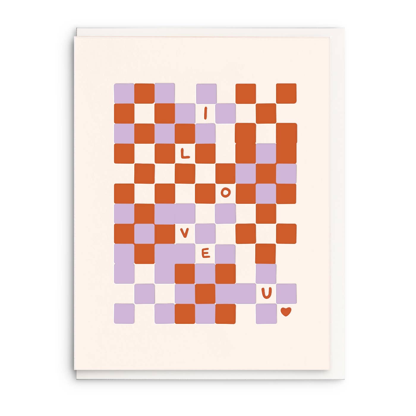 Checkers 'I Love U' Valentine - Letterpress Card