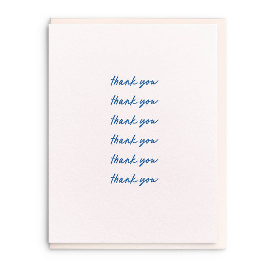 Thank You Thank You Script - Letterpress Card