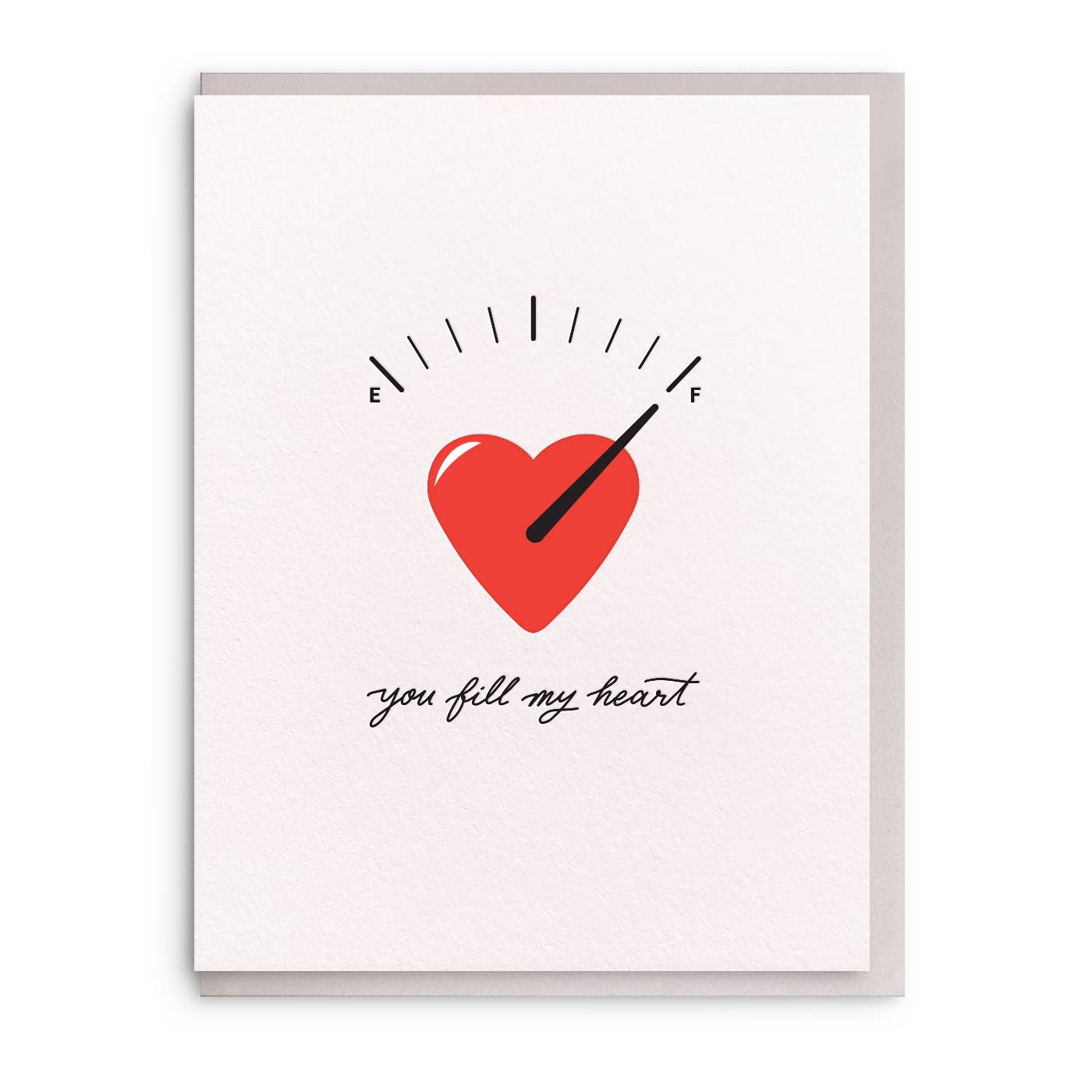 You Fill My Heart Valentine - Letterpress Card