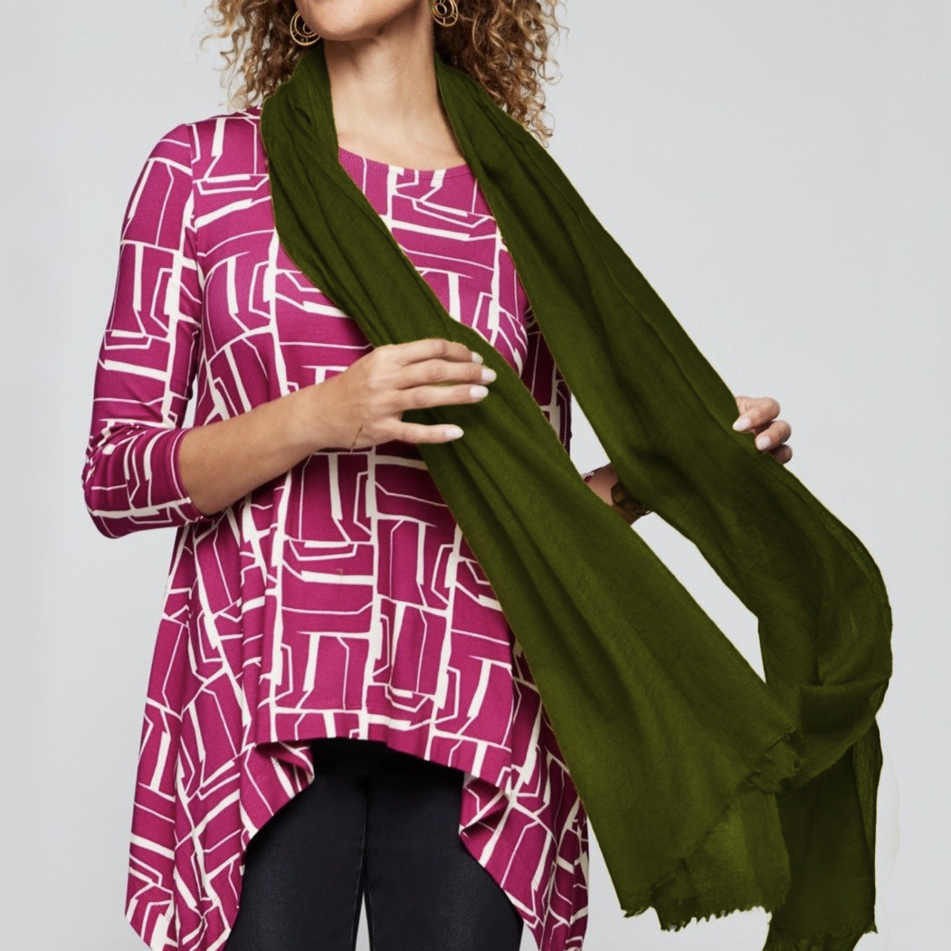 Cashmere Whisper Featherweight Scarf - Dark Khaki