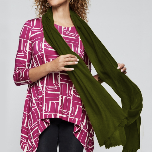 Cashmere Whisper Featherweight Scarf - Dark Khaki