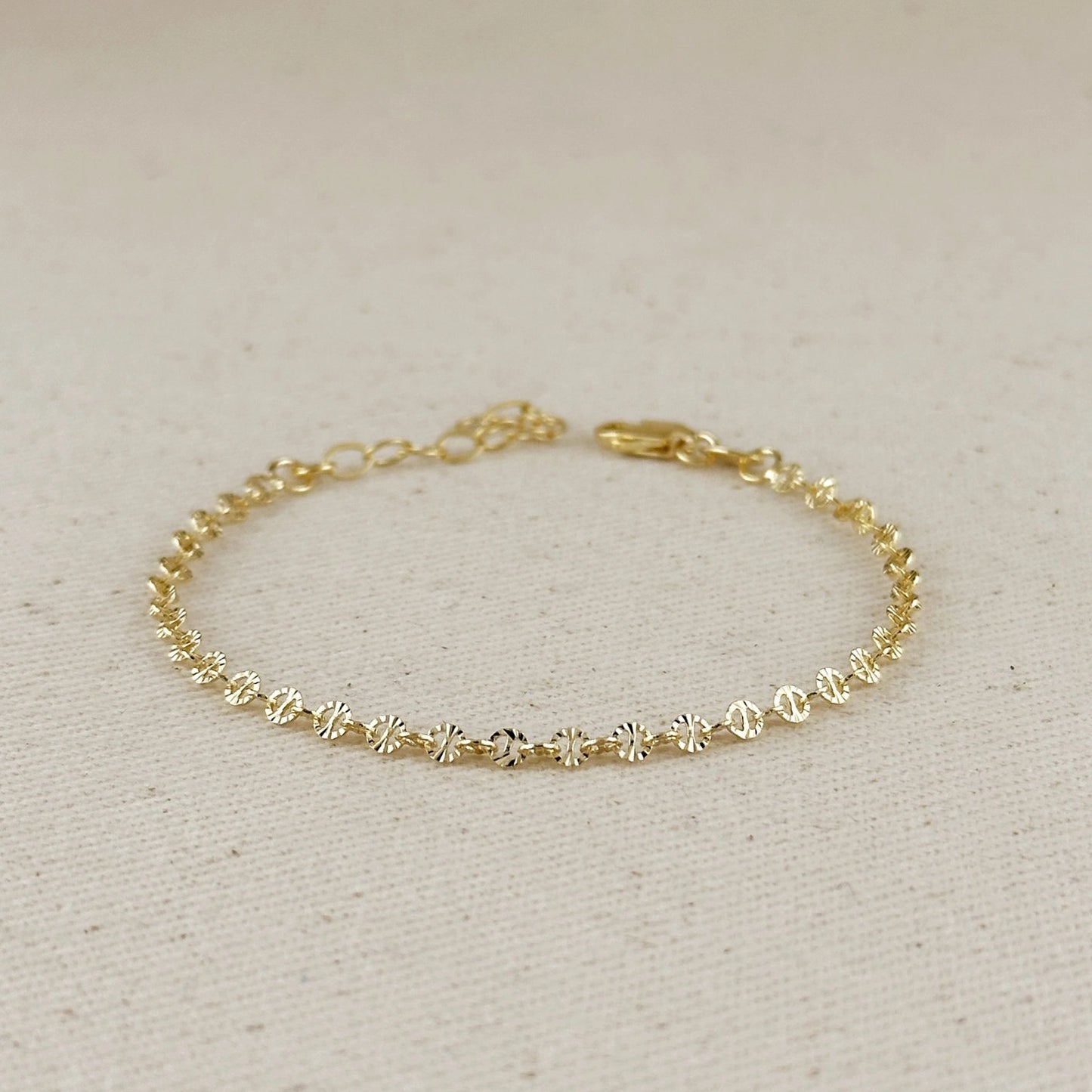 Diamond Cut Mirror Chain Bracelet - Gold Fill