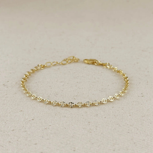 Diamond Cut Mirror Chain Bracelet - Gold Fill