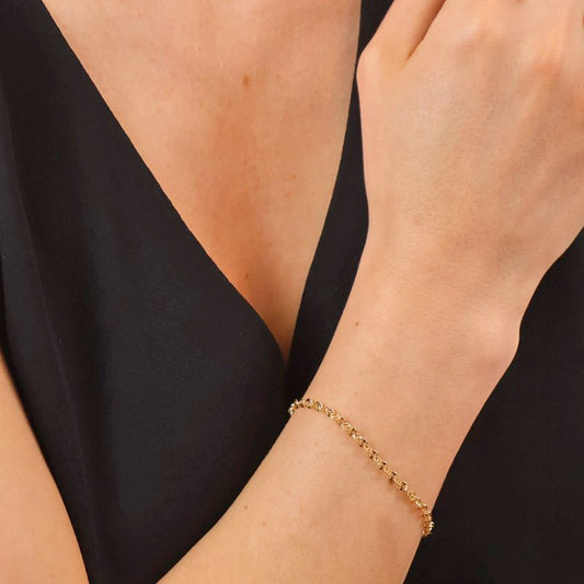 Diamond Cut Mirror Chain Bracelet - Gold Fill