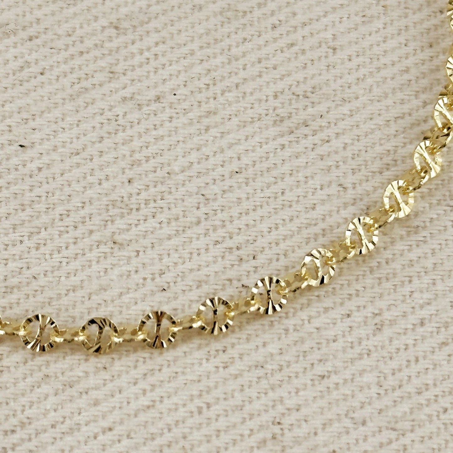 Diamond Cut Mirror Chain Bracelet - Gold Fill