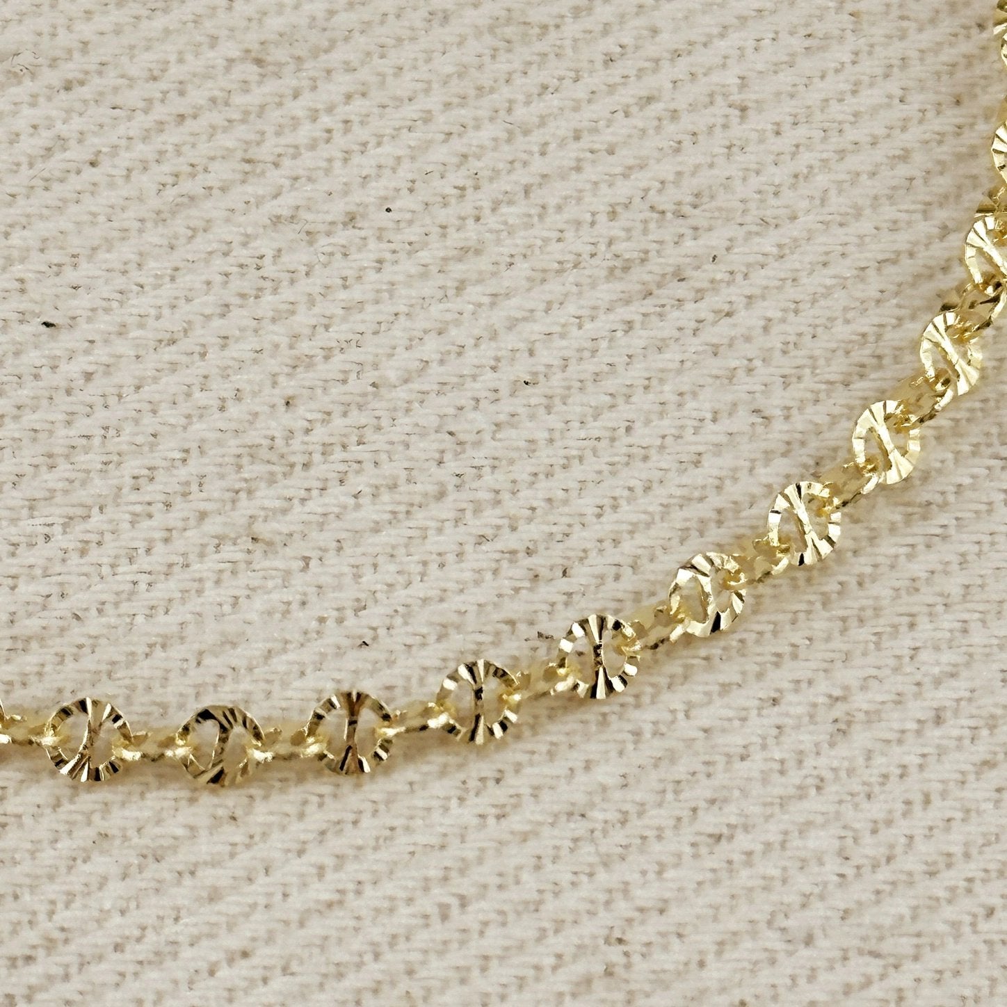 Diamond Cut Mirror Chain Bracelet - Gold Fill