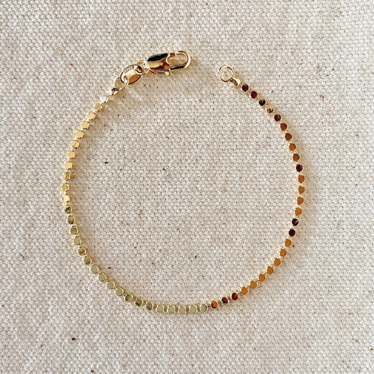 Flat Ball Chain Bracelet - Gold Fill