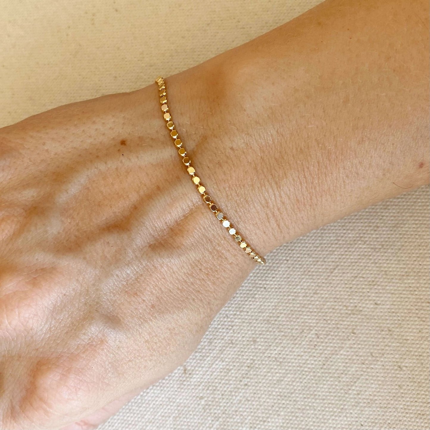 Flat Ball Chain Bracelet - Gold Fill