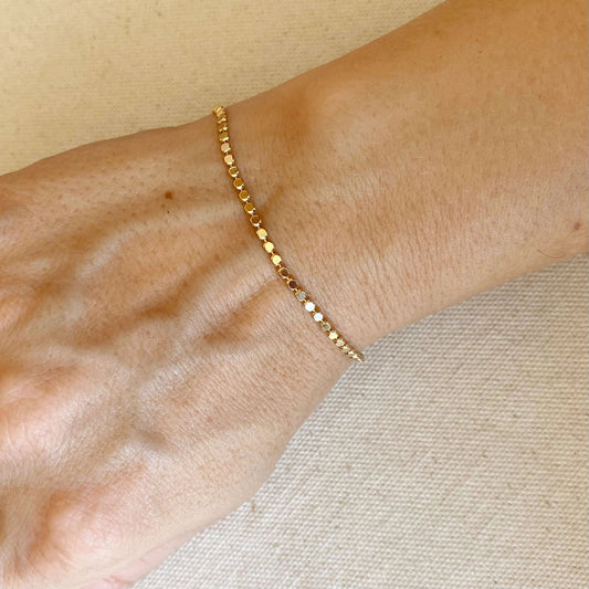 Flat Ball Chain Bracelet - Gold Fill