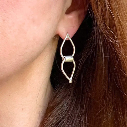 Sterling Silver Double Droplet Post Earrings