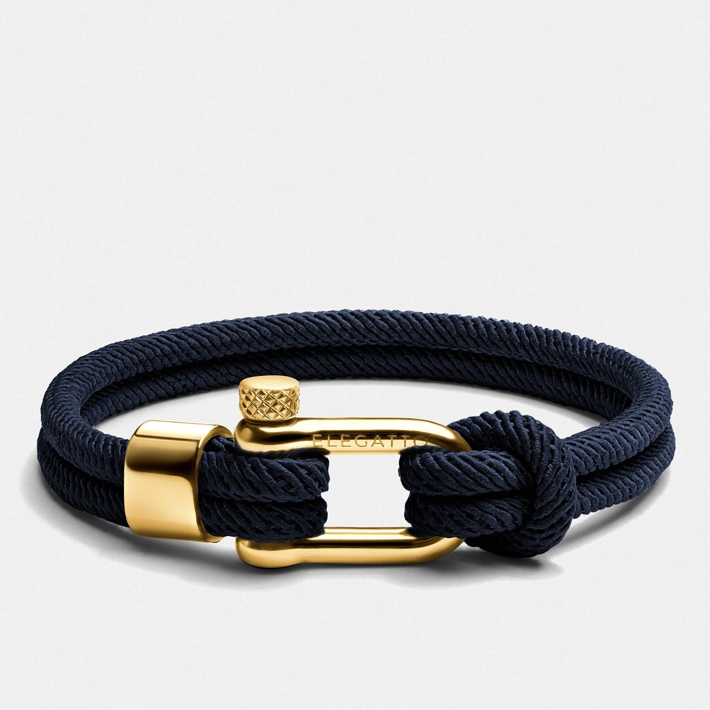 Nylon Cord ‘Alchor’ Men’s Bracelet – Navy/Gold