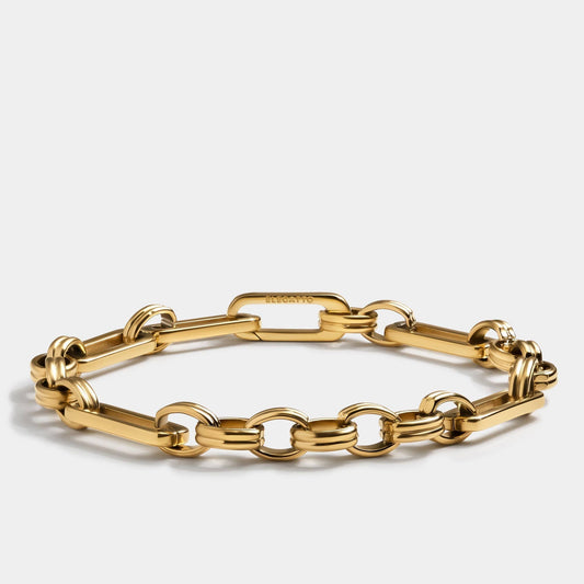 Gold Plated Stainless Steel Link ‘Catena’ Men’s Bracelet