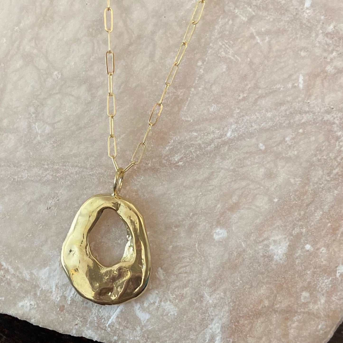 Brass Elea's Teardrop Pendant Necklace