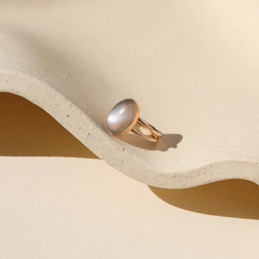 Grey Moonstone ‘Ember’ Ring - Gold Fill