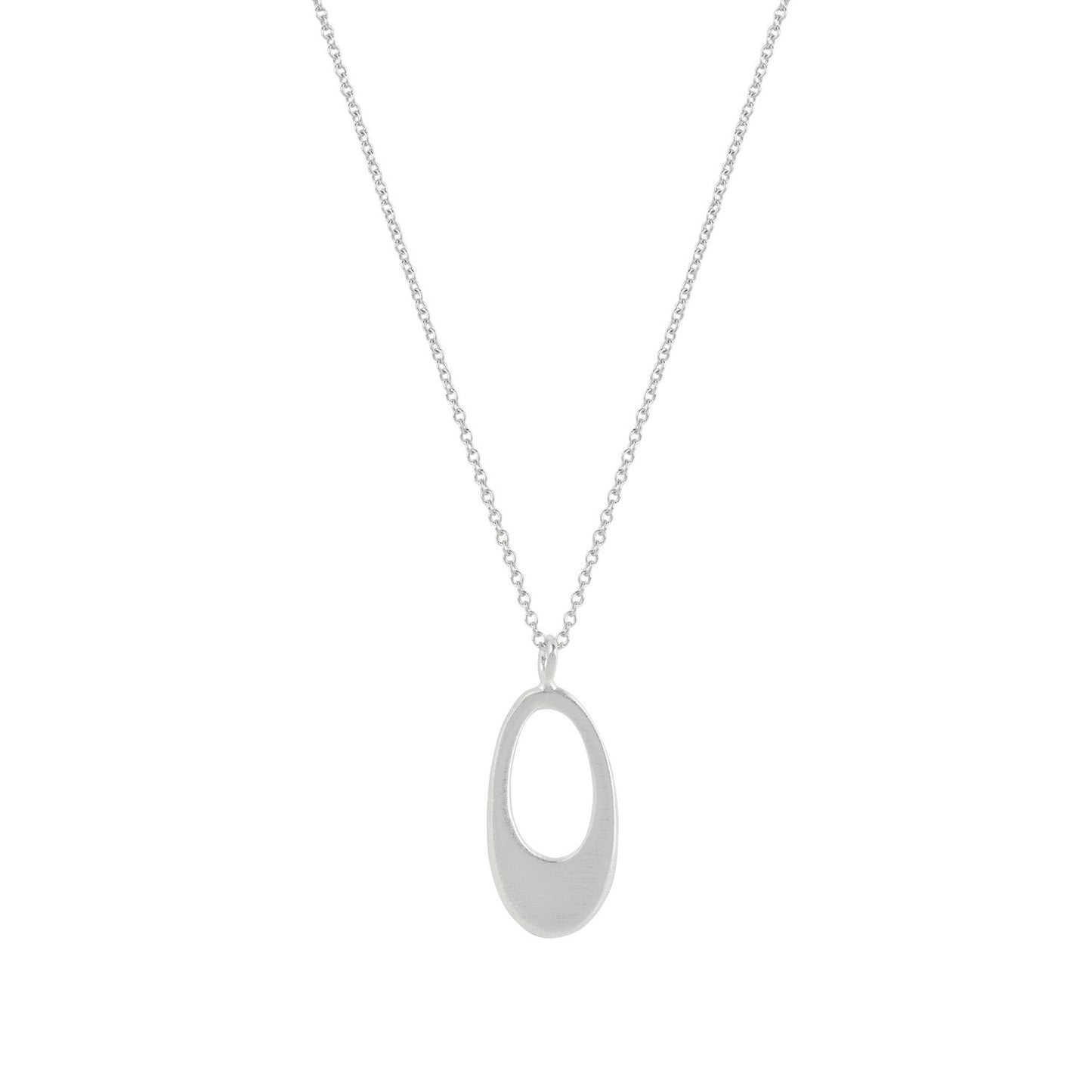 Extra Small Oval Pendant Necklace - Sterling Silver