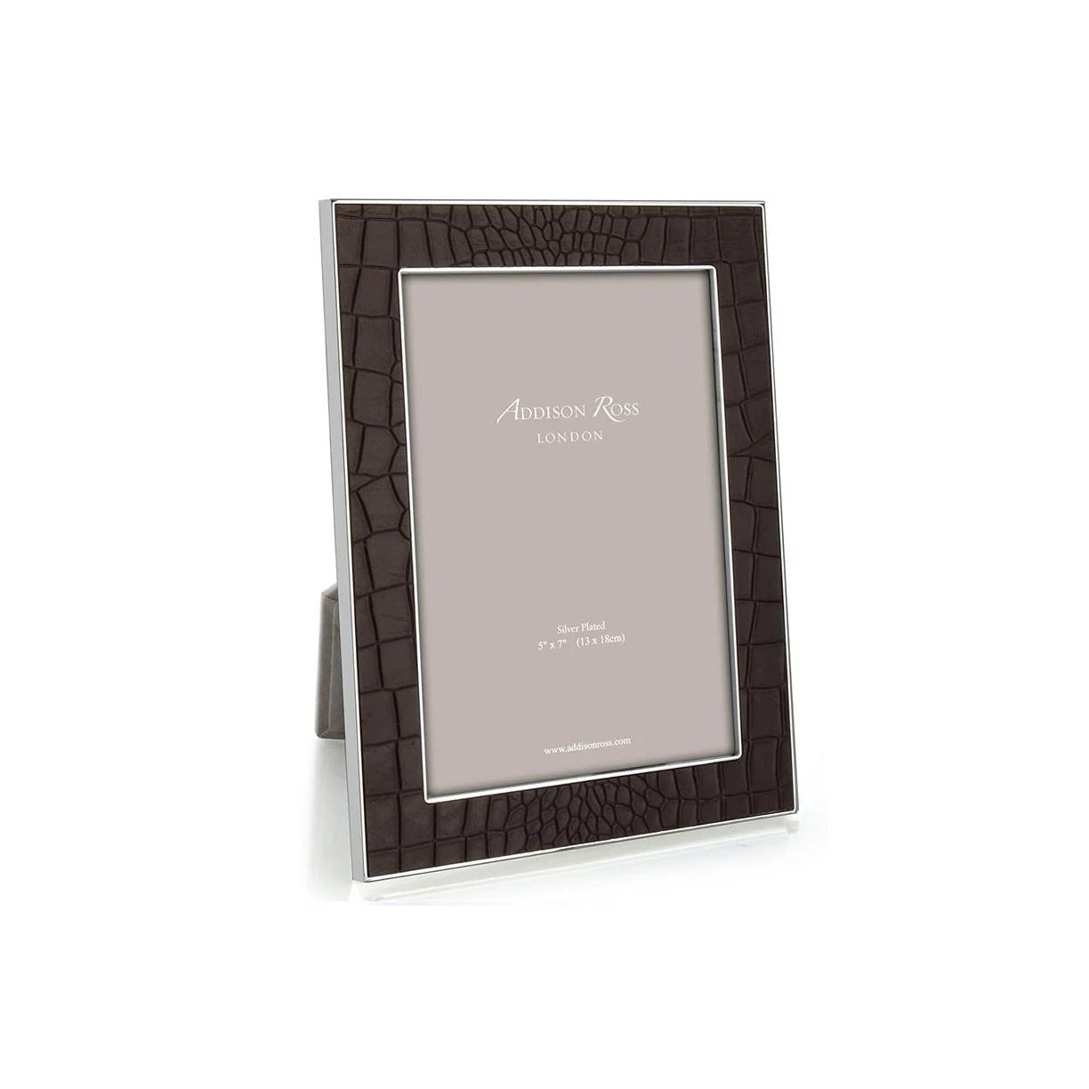 4x6 Faux Croc + Silver Picture Frame - Chocolate