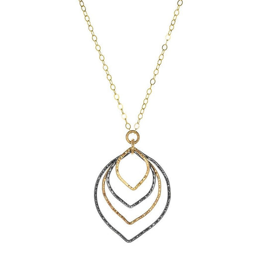 Mixed-Metal ‘Fallen Leaves’ Pendant Necklace