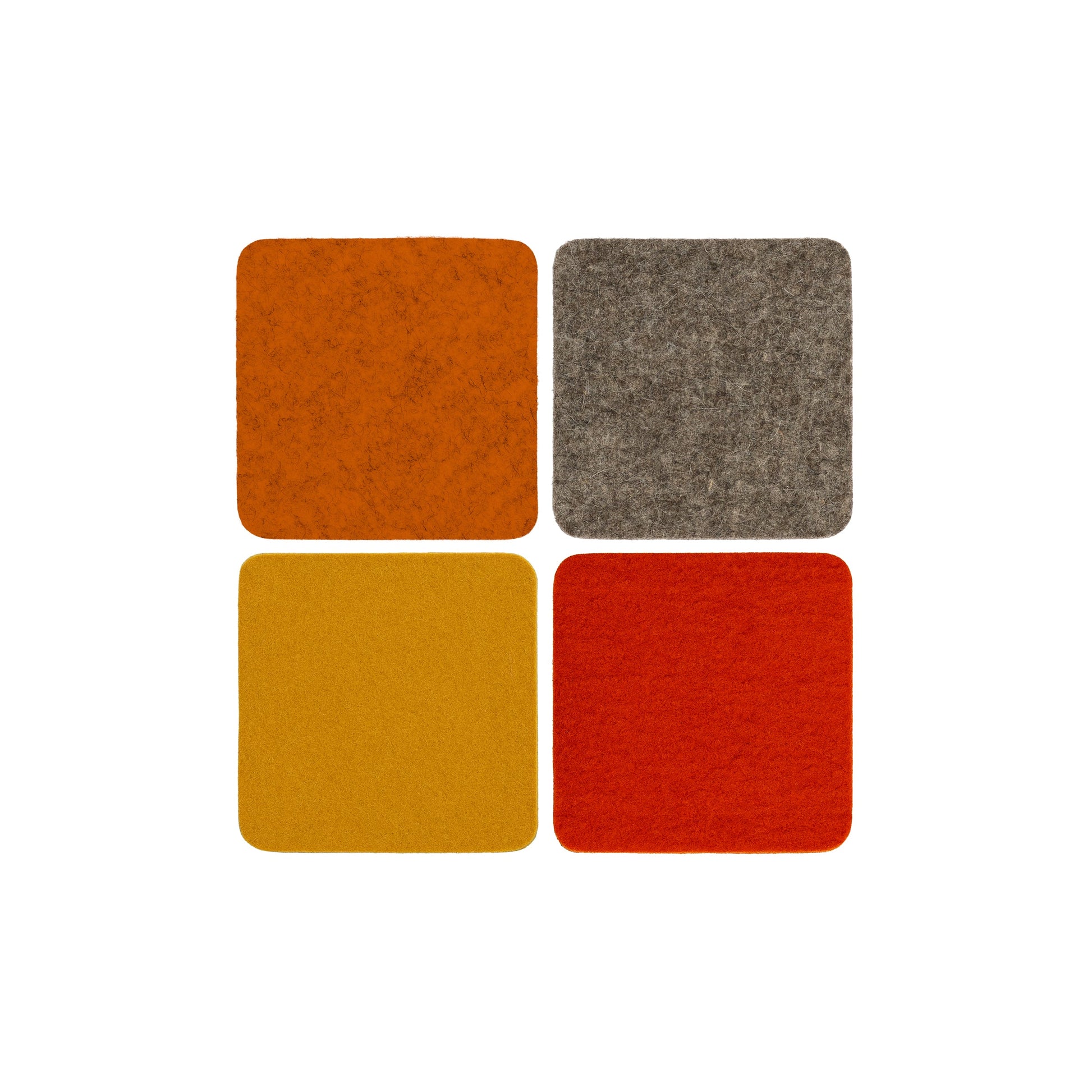 Bierfilzl Square Felt Coaster 4-pack (choose color) Flame
