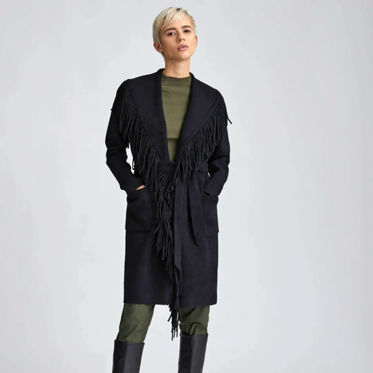 Eyelash Fringe Coatigan - Mink