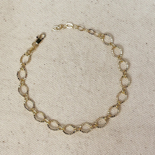 Diamond Cut Fancy Chain Bracelet - Gold Fill