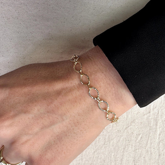 Diamond Cut Fancy Chain Bracelet - Gold Fill