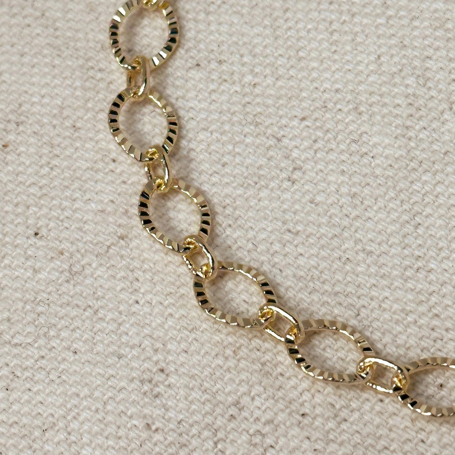 Diamond Cut Fancy Chain Bracelet - Gold Fill