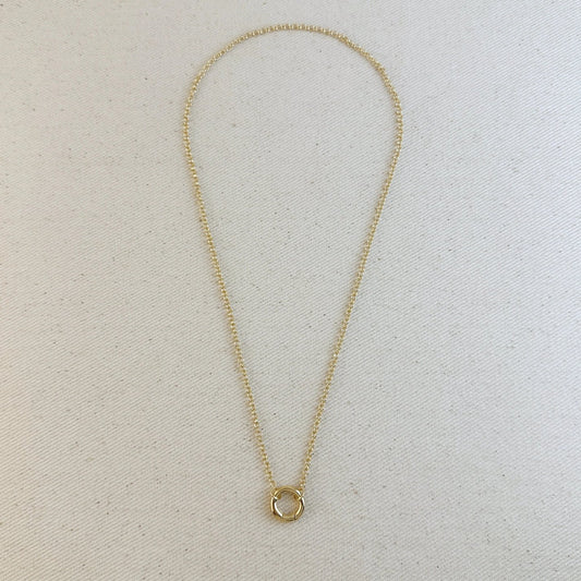 18" Rolo Chain Necklace with Carabiner – Gold Filled