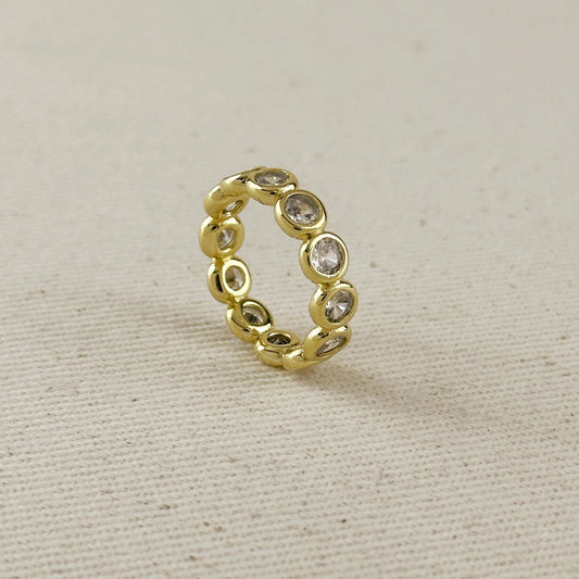 Gold Filled Bezel Cubic Zirconia Eternity Band Ring