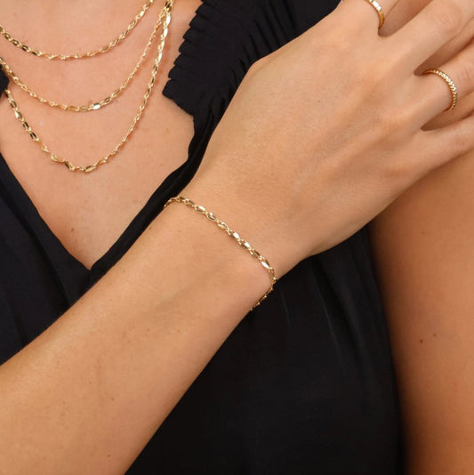 Fancy Oval Chain Bracelet - Gold Filled