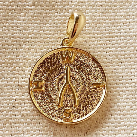 Wishbone Charm Pendant - Gold Filled