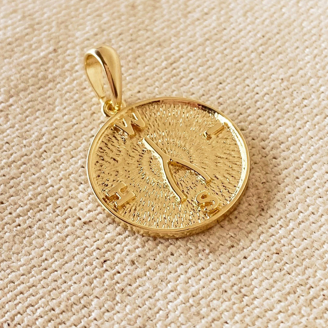 Wishbone Charm Pendant - Gold Filled