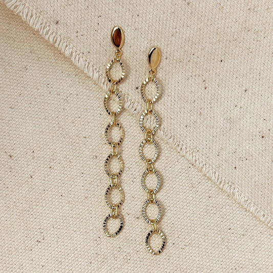 Diamond Cut Fancy Chain Earrings - Gold Filled