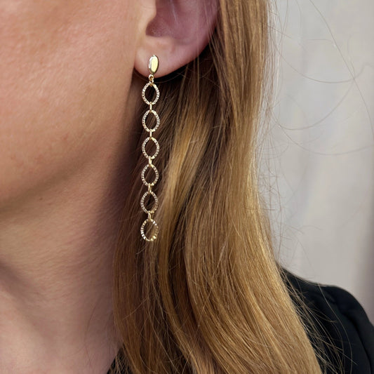 Diamond Cut Fancy Chain Earrings - Gold Filled