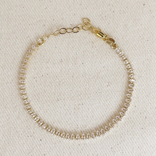 Marquise CZ Tennis Bracelet - Gold Filled