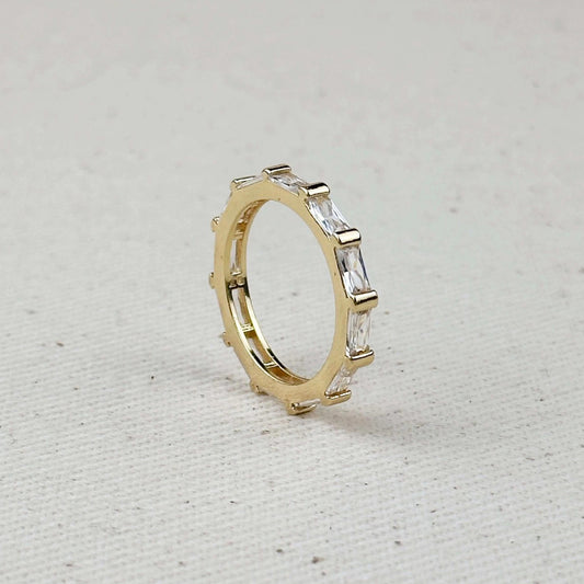 Baguette CZ Band Ring - Gold Filled