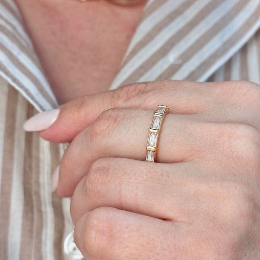 Baguette CZ Band Ring - Gold Filled