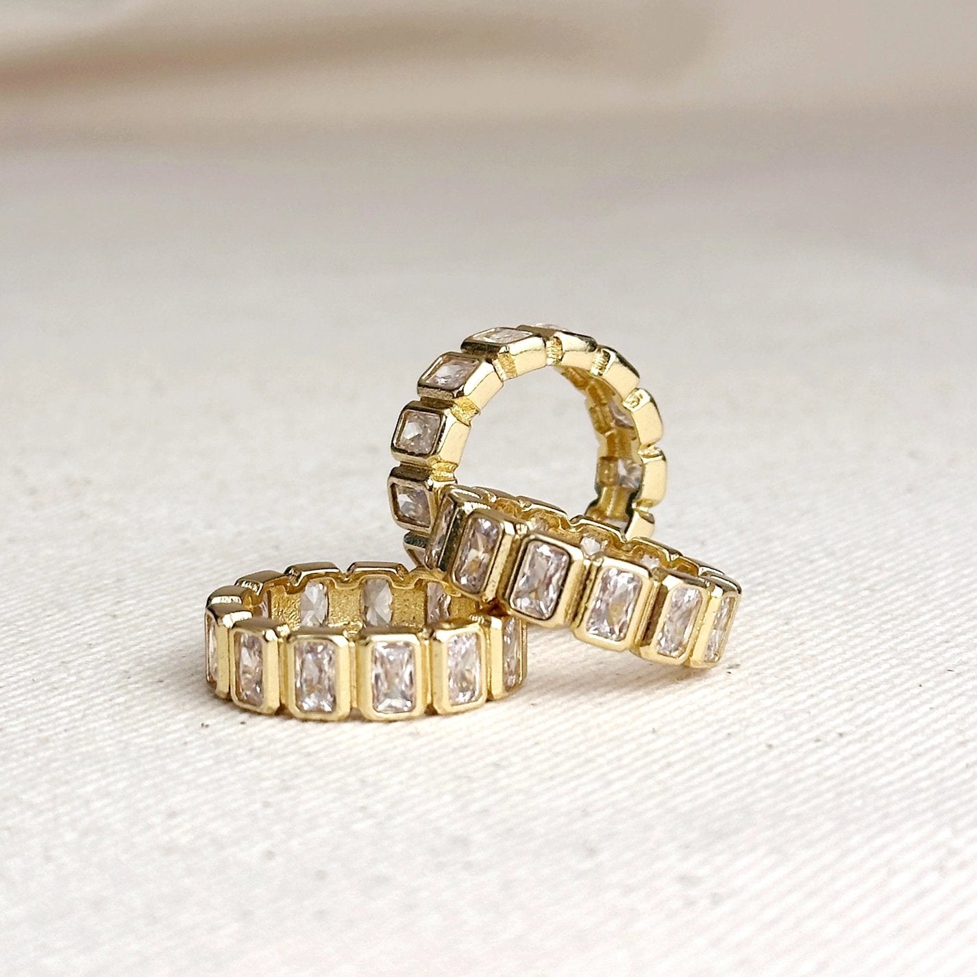 Chunky CZ Eternity Band Ring - Gold Filled