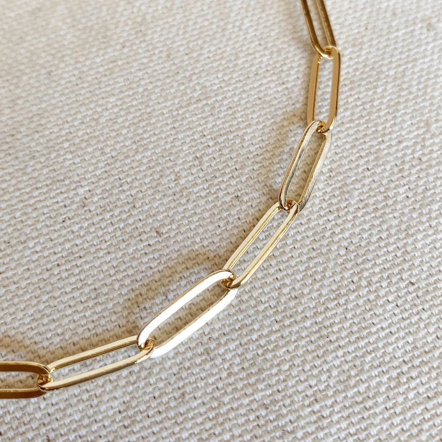 Classic Paperclip Chain Anklet - Gold Filled