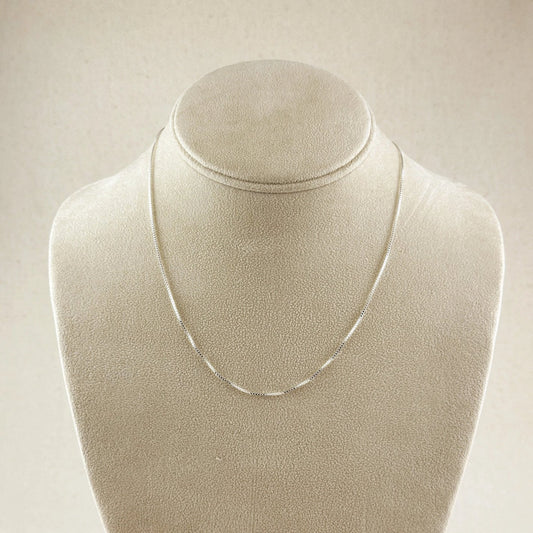 0.8mm Box Chain Necklace - Sterling Silver
