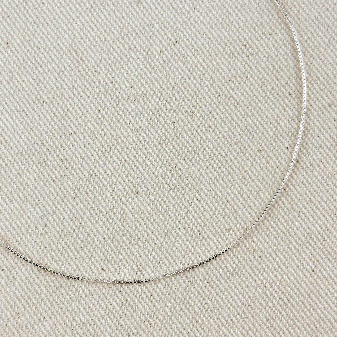 0.8mm Box Chain Necklace - Sterling Silver