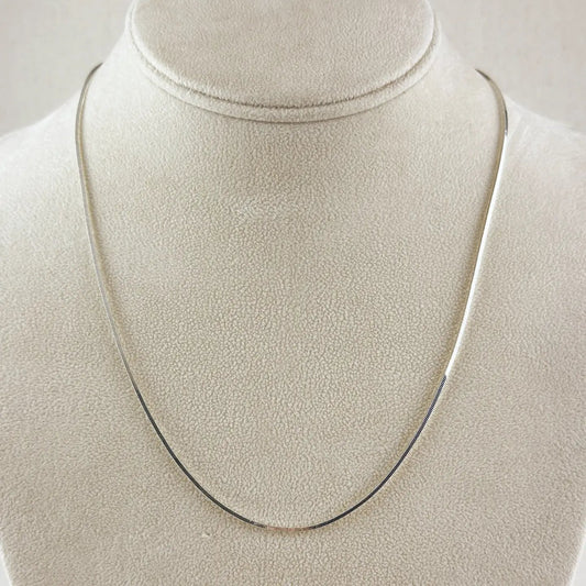 1.0mm Square Herringbone Chain - Sterling Silver