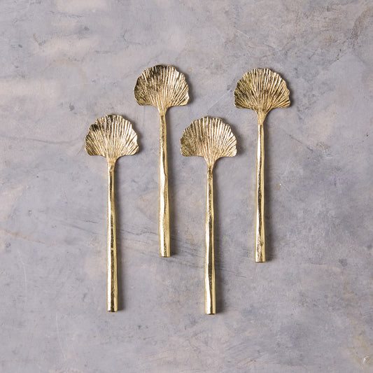 Gingko Mini Spoons - Gold (Set of 4)