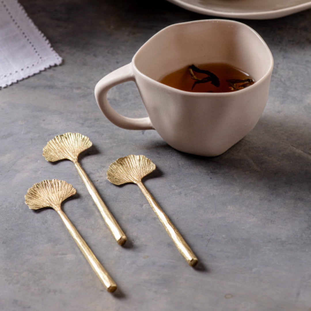Gingko Mini Spoons - Gold (Set of 4)
