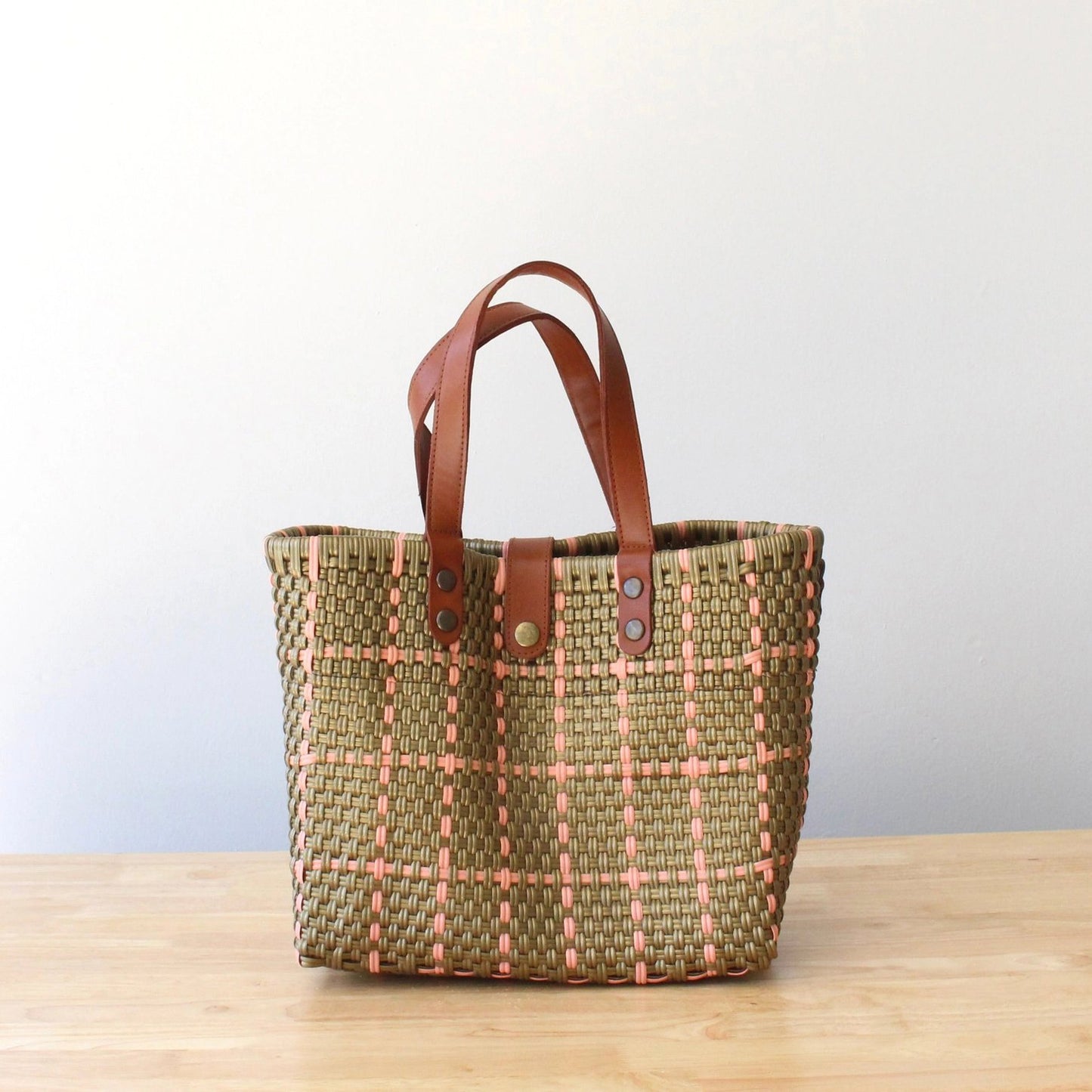 Gold + Pink Handwoven Crossbody Bag