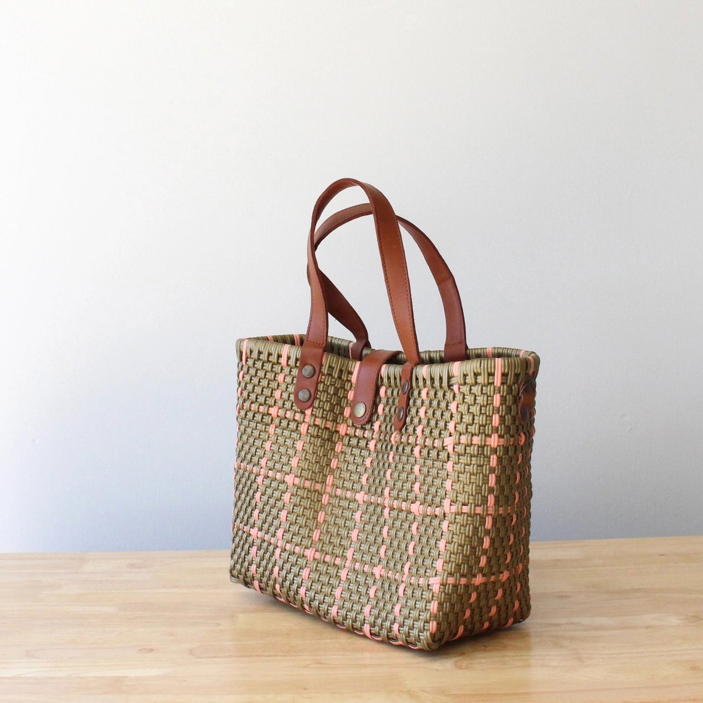Gold + Pink Handwoven Crossbody Bag