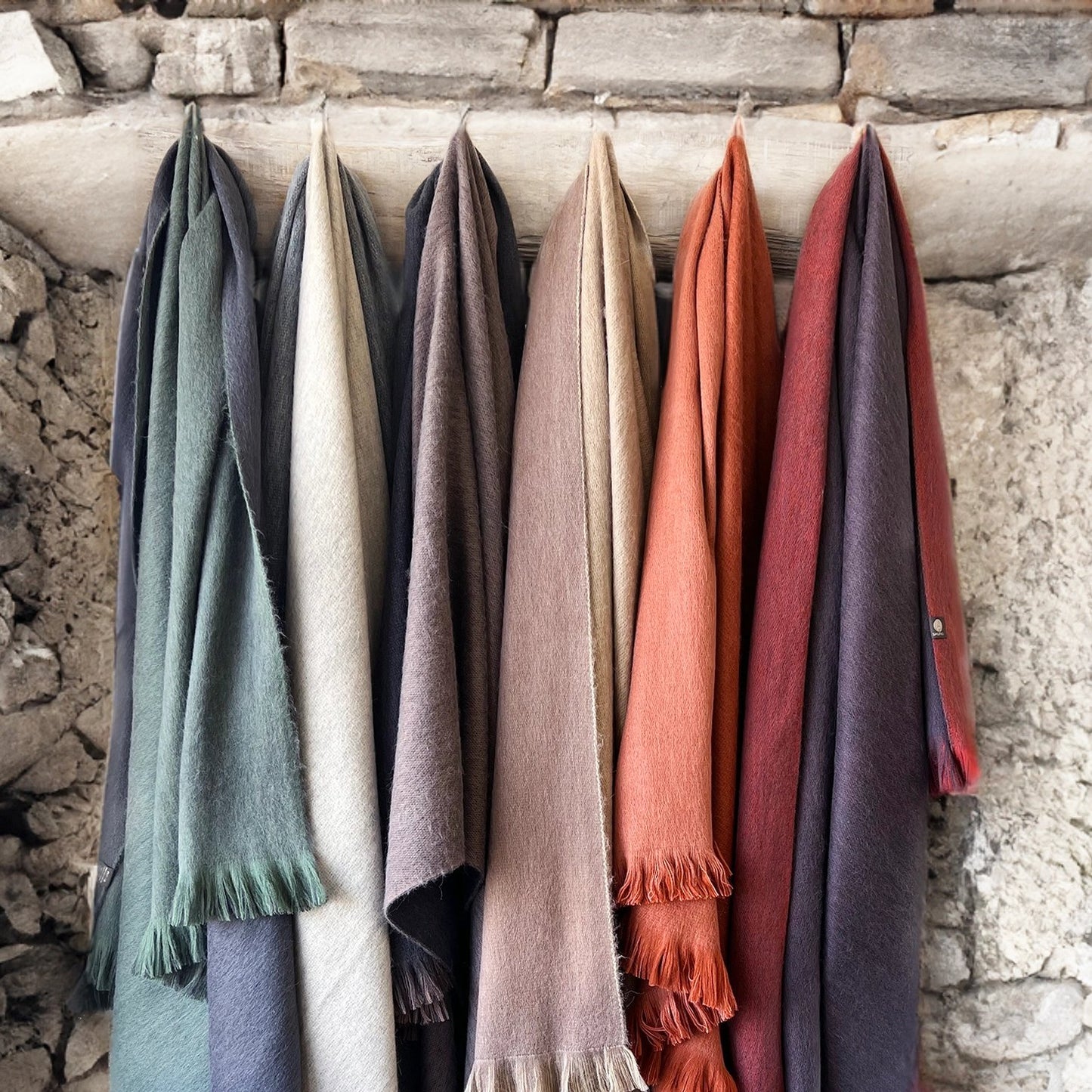 Double Sided Alpaca Throw - Chestnut